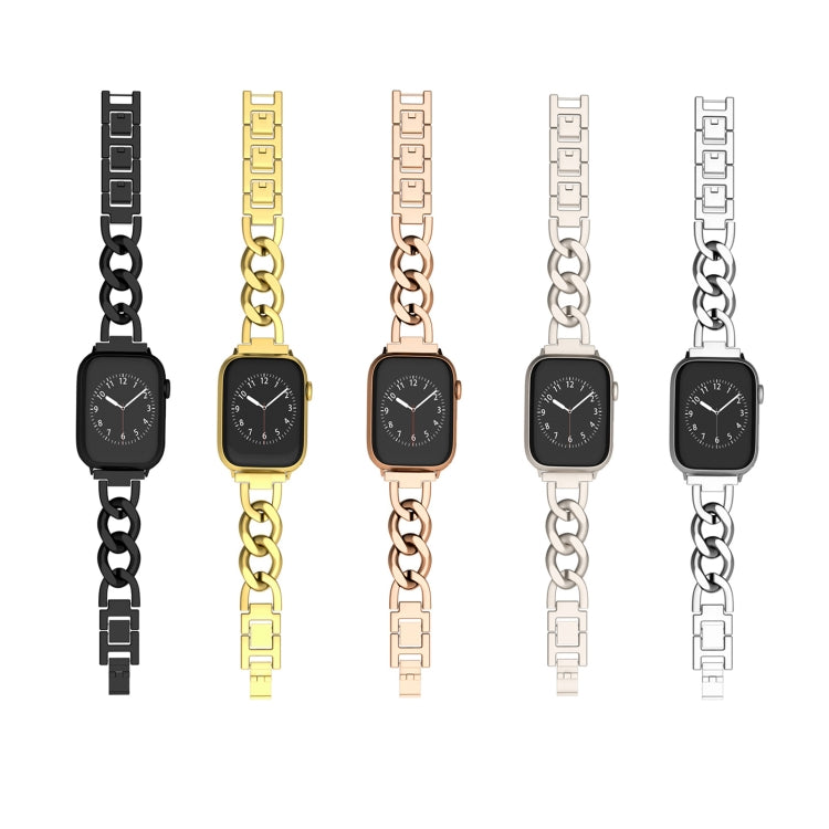 For Apple Watch Series 8 45mm Quick-Release Metal Chain Watch Band(Gold) - free shipping - PMC TechLife - Order now!