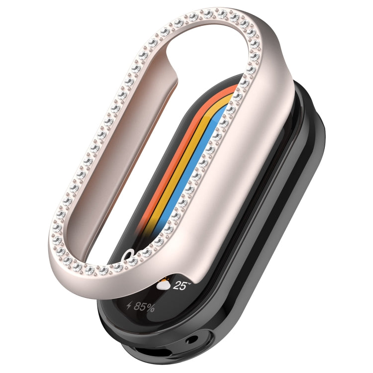 For Xiaomi Smart Band 9 NFC Diamond Half Coverage Hollow PC Watch Protective Case(Starlight) - Watch Cases by PMC TechLife | Online Shopping South Africa | PMC TechLife | Buy Now Pay Later Mobicred