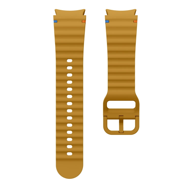 For Samsung Galaxy Watch 5 40 / 44mm Wave Pattern Stitched Silicone Watch Band(Yellow) - free shipping - PMC TechLife - Order now!