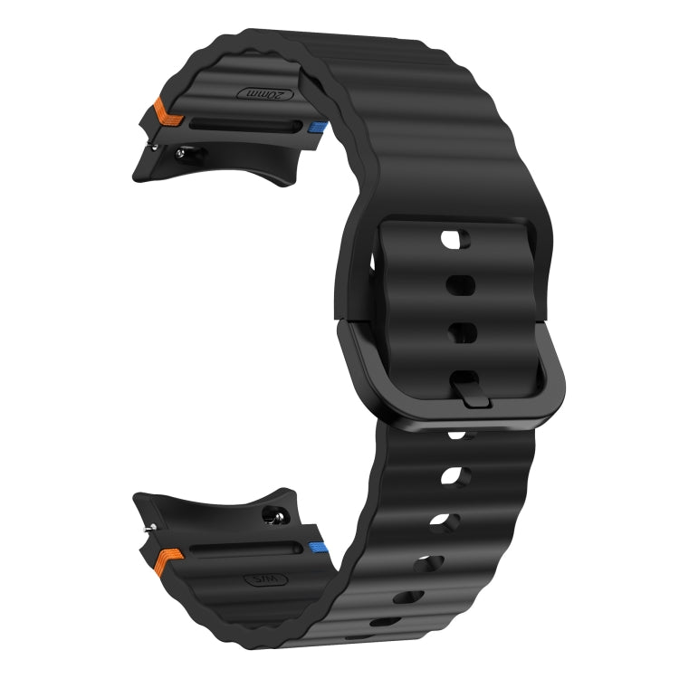 For Samsung Galaxy Watch3 41mm Wave Pattern Stitched Silicone Watch Band(Black) - free shipping - PMC TechLife - Order now!