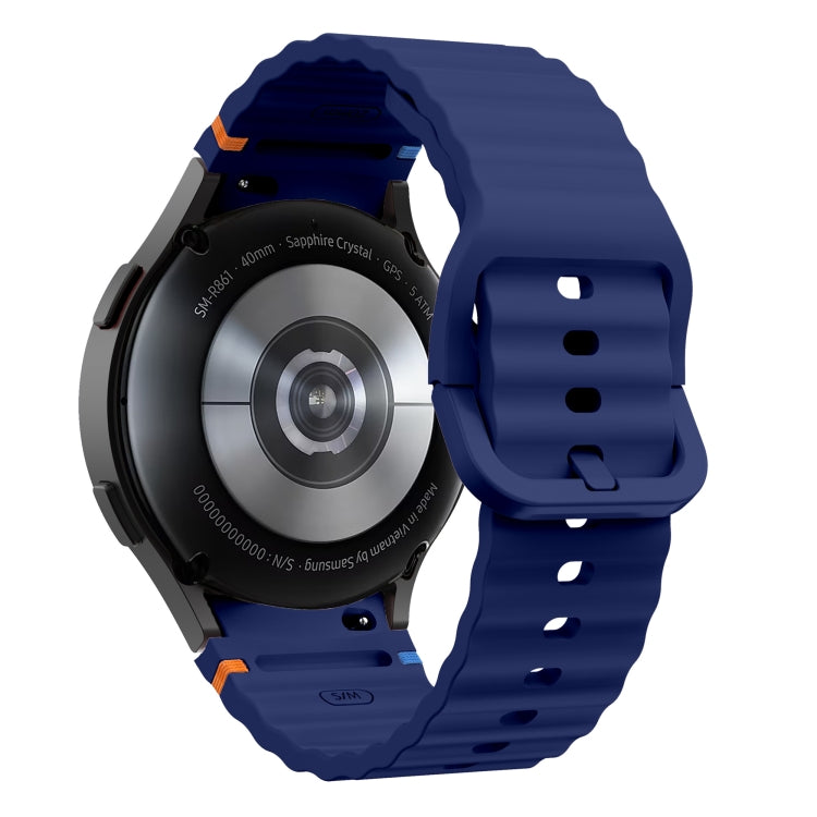 For Samsung Galaxy Watch3 41mm Wave Pattern Stitched Silicone Watch Band(Dark Blue) - free shipping - PMC TechLife - Order now!