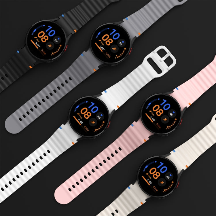 For Samsung Galaxy Watch 6 Classic Wave Pattern Stitched Silicone Watch Band(Pink) - free shipping - PMC TechLife - Order now!