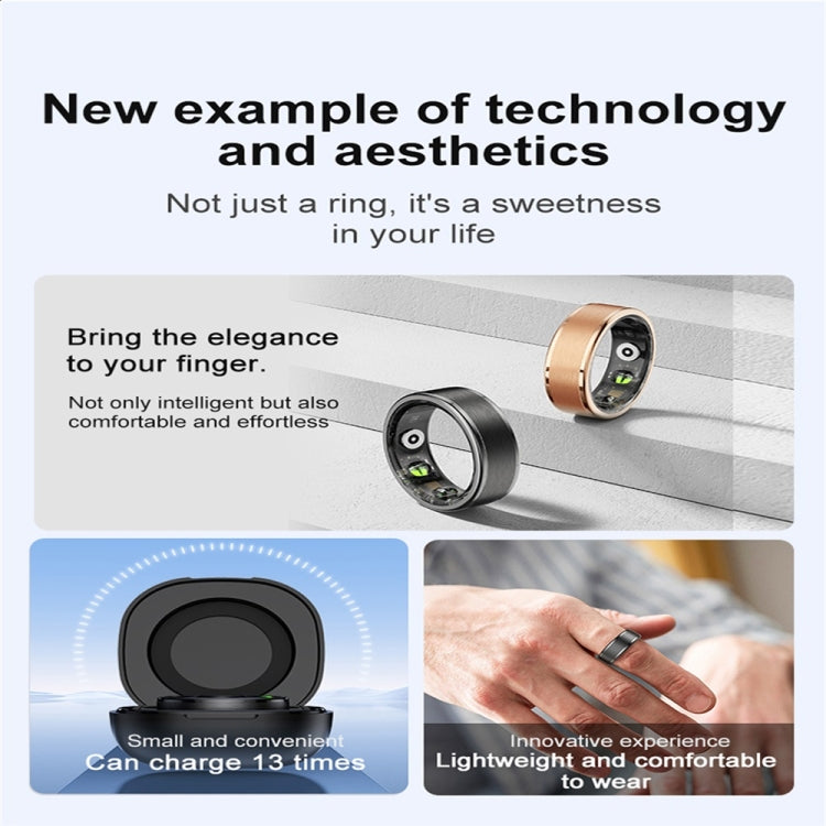 R03 SIZE 11 Smart Ring, Support Heart Rate / Blood Oxygen / Sleep / Multiple Sports Modes(Gold) - Smart Rings / Smart Telephones by PMC TechLife | Online Shopping South Africa | PMC TechLife | Buy Now Pay Later Mobicred
