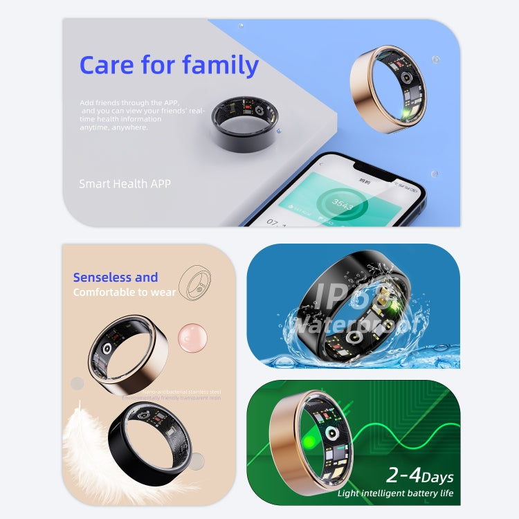 R11M SIZE 12 Smart Ring, Support Heart Rate / Blood Oxygen / Sleep / Multiple Sports Modes(Black) - Smart Rings / Smart Telephones by PMC TechLife | Online Shopping South Africa | PMC TechLife | Buy Now Pay Later Mobicred