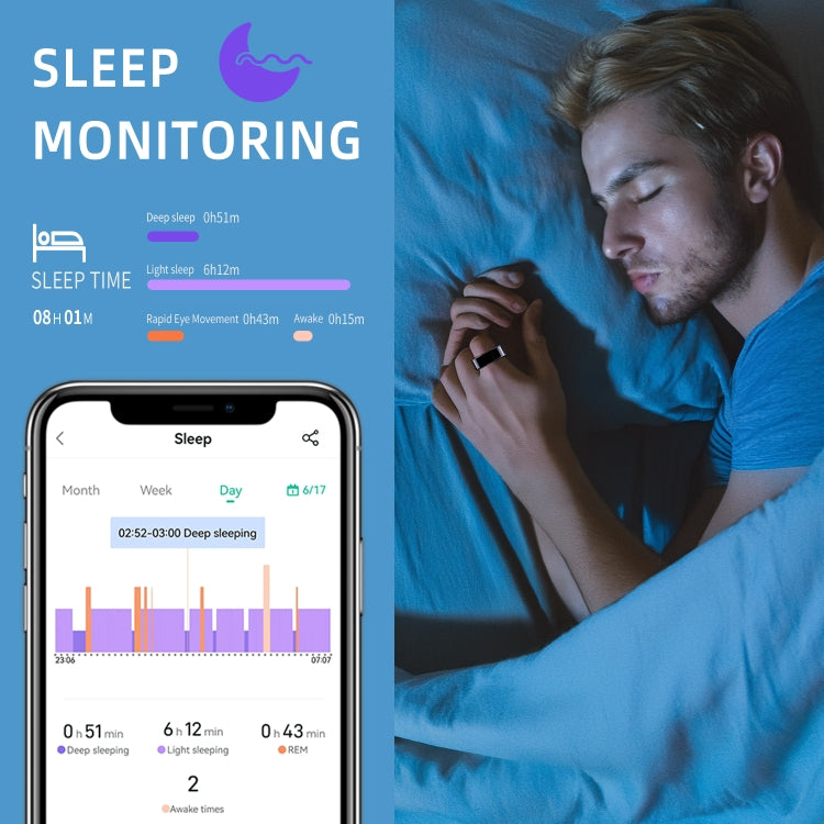 R11M SIZE 12 Smart Ring, Support Heart Rate / Blood Oxygen / Sleep / Multiple Sports Modes(Black) - Smart Rings / Smart Telephones by PMC TechLife | Online Shopping South Africa | PMC TechLife | Buy Now Pay Later Mobicred