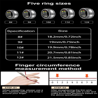 R18 SIZE 8 Smart Ring, Support Heart Rate / Blood Oxygen / Sleep / Multiple Sports Modes(Gold) - Smart Rings / Smart Telephones by PMC Jewellery | Online Shopping South Africa | PMC Jewellery | Buy Now Pay Later Mobicred