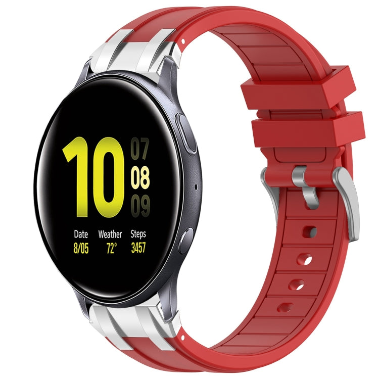 For Samsung Galaxy Watch Active 2 20mm Quick Release Silver Buckle Royal Silicone Watch Band(Red) - free shipping - PMC TechLife - Order now!