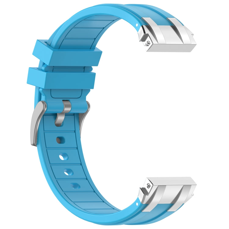 For Samsung Galaxy Watch Active 2 20mm Quick Release Silver Buckle Royal Silicone Watch Band(Sky Blue) - free shipping - PMC TechLife - Order now!