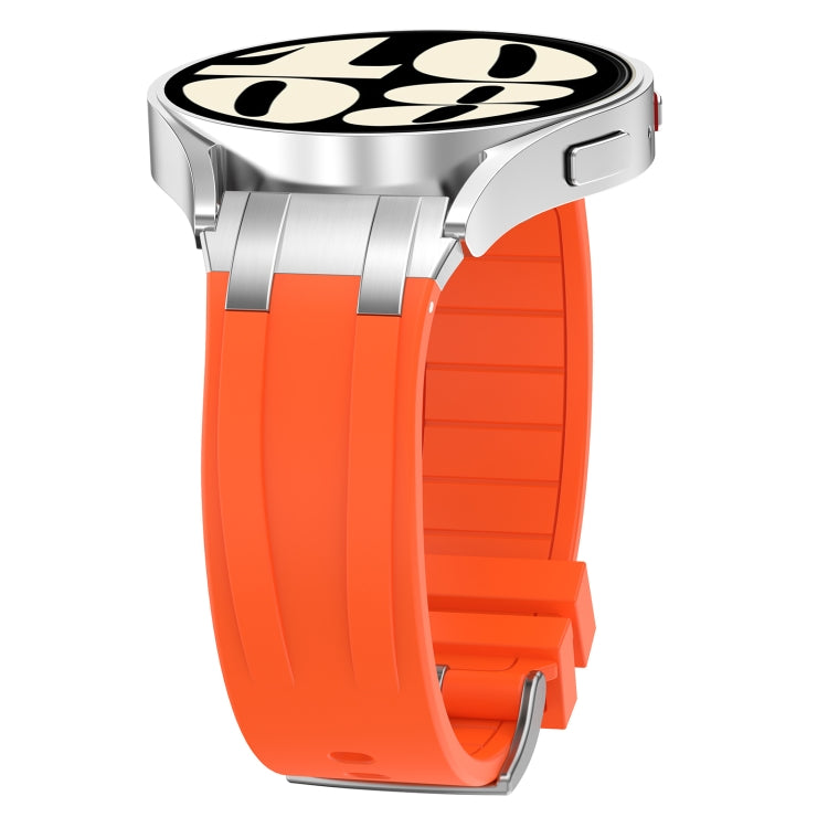 For Amazfit GTR Mini 20mm Quick Release Silver Buckle Royal Silicone Watch Band(Orange) - free shipping - PMC TechLife - Order now!
