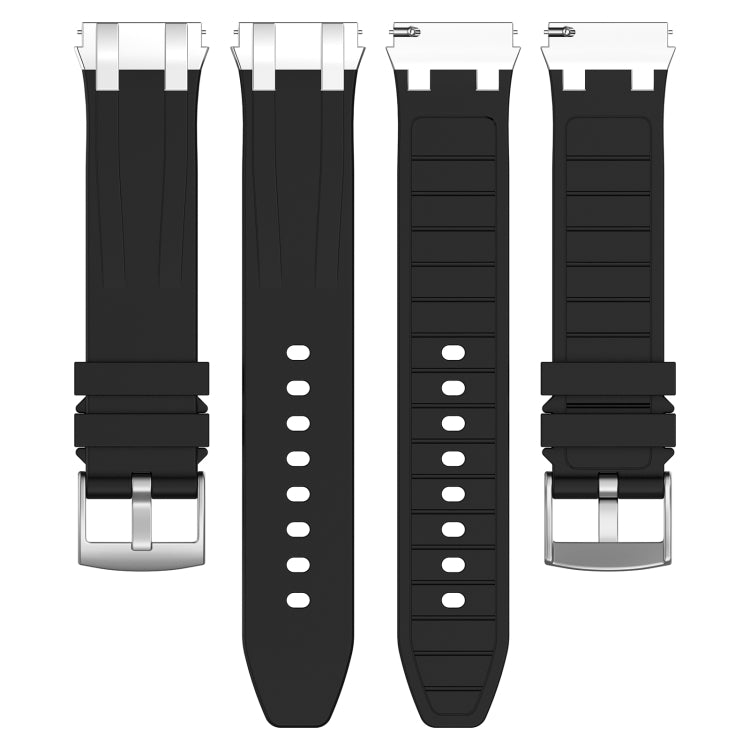 For Amazfit GTR Mini 20mm Quick Release Silver Buckle Royal Silicone Watch Band(Black) - free shipping - PMC TechLife - Order now!