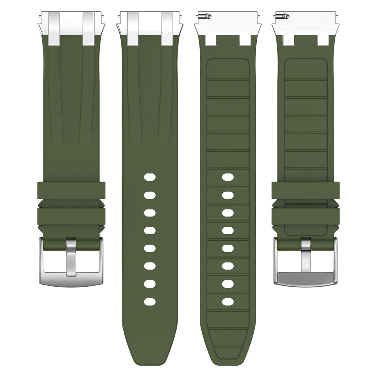 For Amazfit GTS4 Mini 20mm Quick Release Silver Buckle Royal Silicone Watch Band(Olive Green) - free shipping - PMC TechLife - Order now!