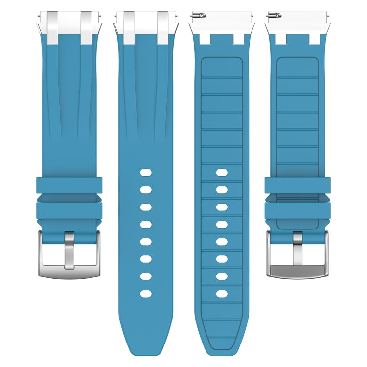 For Amazfit Bip3 20mm Quick Release Silver Buckle Royal Silicone Watch Band(Sea Blue) - free shipping - PMC TechLife - Order now!