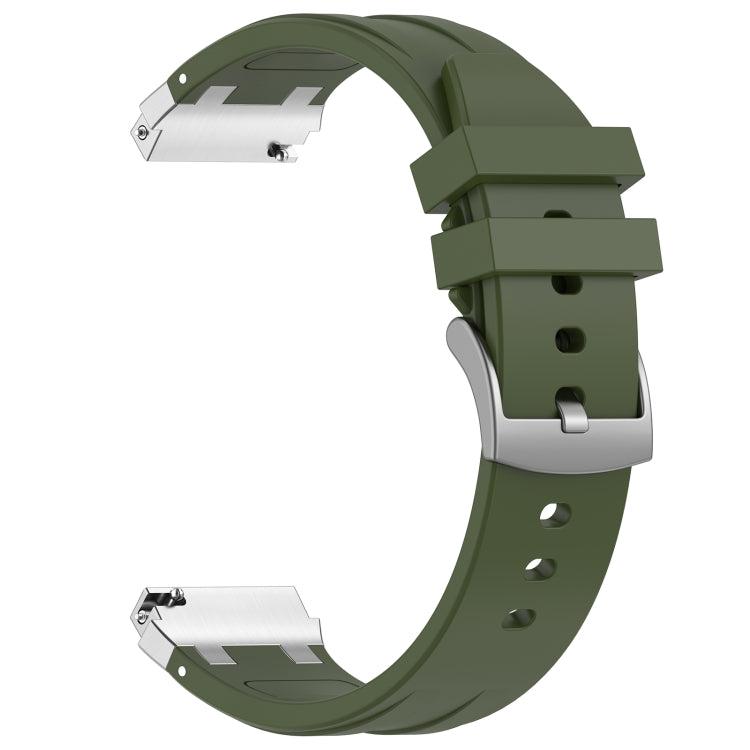For Amazfit Pop Pro 20mm Quick Release Silver Buckle Royal Silicone Watch Band(Olive Green) - free shipping - PMC TechLife - Order now!