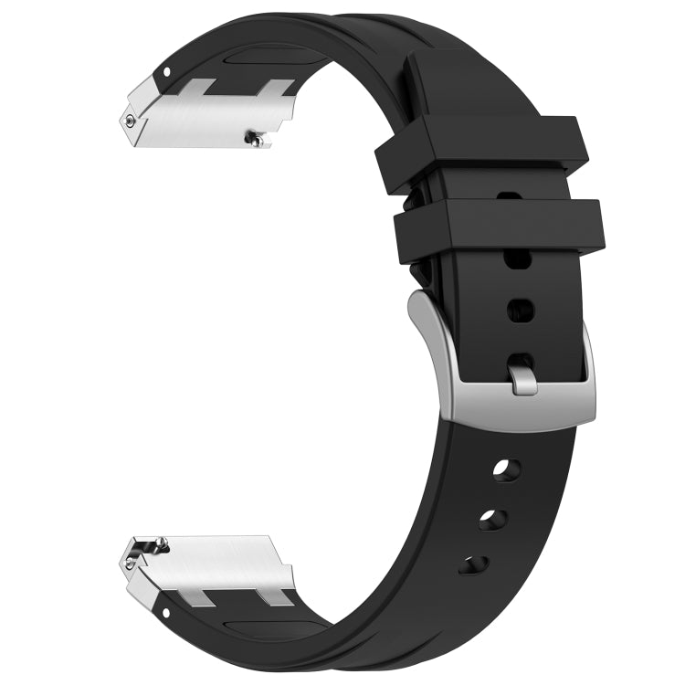 For Amazfit Pop 20mm Quick Release Silver Buckle Royal Silicone Watch Band(Black) - free shipping - PMC TechLife - Order now!