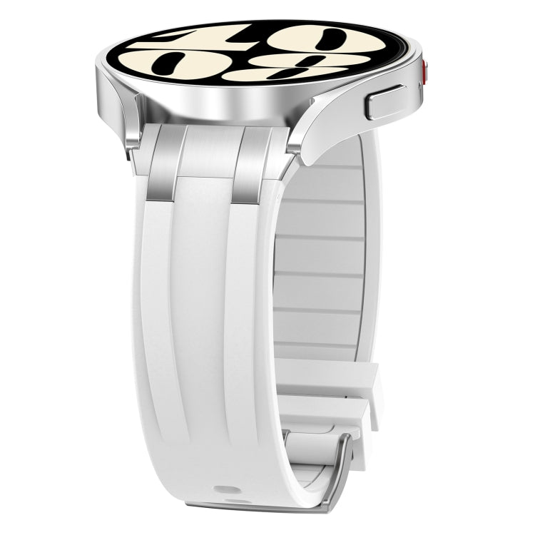 For Amazfit Bip Lite 20mm Quick Release Silver Buckle Royal Silicone Watch Band(White) - free shipping - PMC TechLife - Order now!