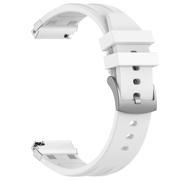 For Amazfit Bip Lite 20mm Quick Release Silver Buckle Royal Silicone Watch Band(White) - free shipping - PMC TechLife - Order now!
