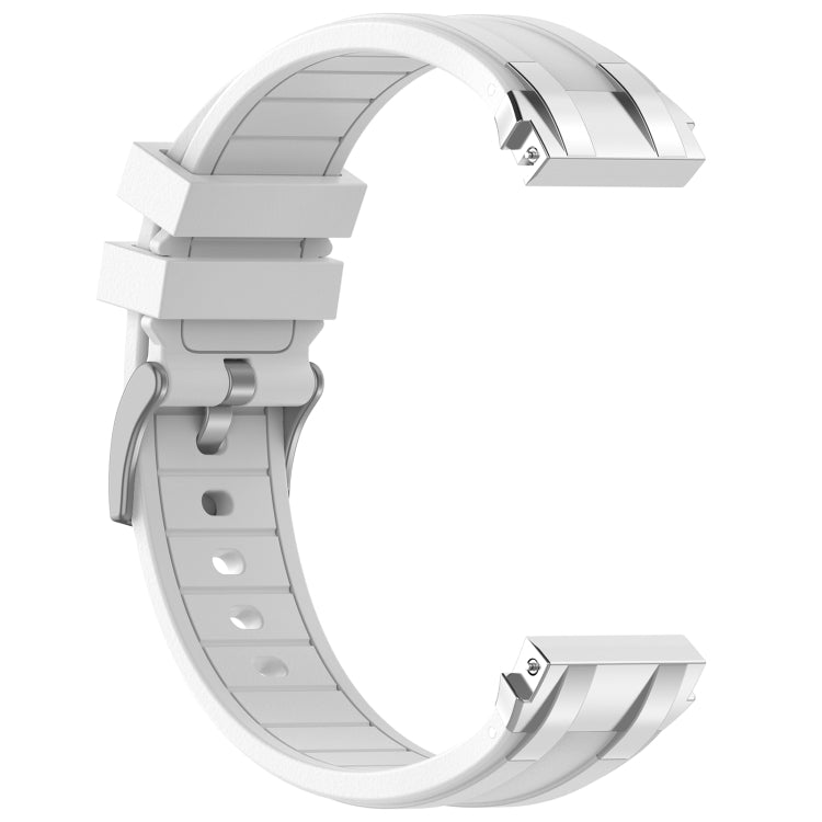 For Amazfit Bip Lite 20mm Quick Release Silver Buckle Royal Silicone Watch Band(White) - free shipping - PMC TechLife - Order now!