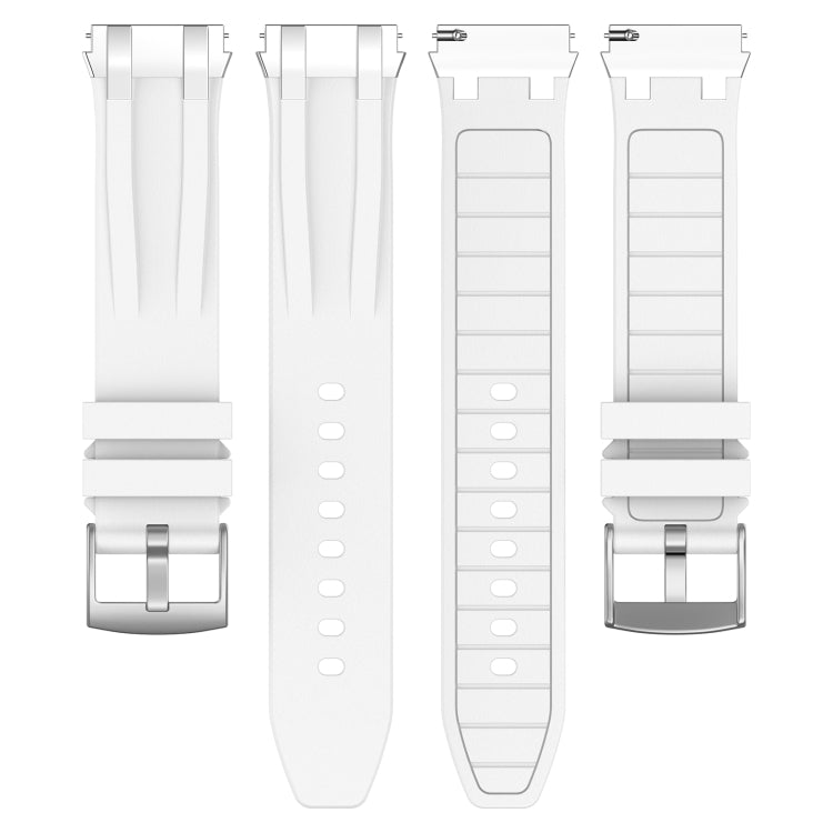 For Amazfit Bip Lite 20mm Quick Release Silver Buckle Royal Silicone Watch Band(White) - free shipping - PMC TechLife - Order now!