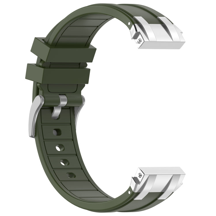 For Amazfit Bip Lite 20mm Quick Release Silver Buckle Royal Silicone Watch Band(Olive Green) - free shipping - PMC TechLife - Order now!