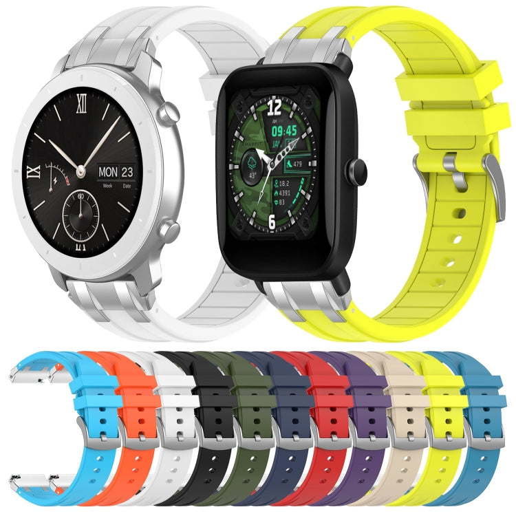For Amazfit Bip U 20mm Quick Release Silver Buckle Royal Silicone Watch Band(Navy Blue) - free shipping - PMC TechLife - Order now!