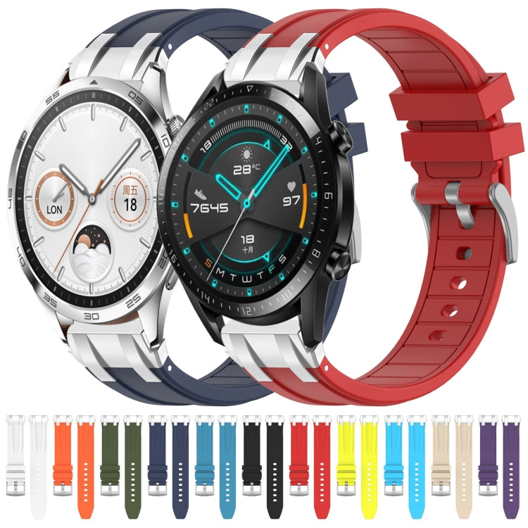 For Huawei Watch Ultimate 22mm Quick Release Silver Buckle Royal Silicone Watch Band(White) - free shipping - PMC TechLife - Order now!