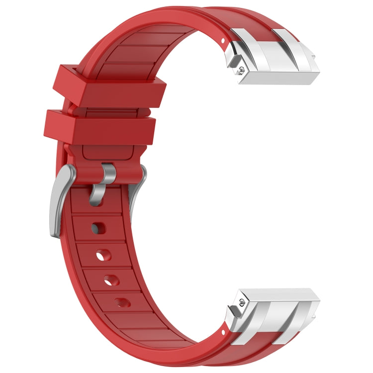 For Honor Magic Watch 22mm Quick Release Silver Buckle Royal Silicone Watch Band(Red) - free shipping - PMC TechLife - Order now!
