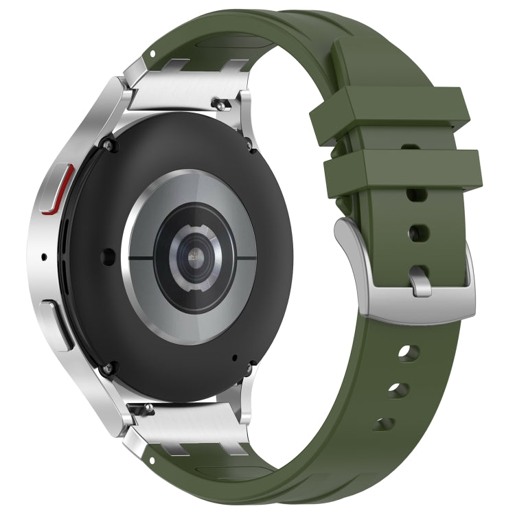 For Garmin Forerunner 265 22mm Quick Release Silver Buckle Royal Silicone Watch Band(Olive Green) - free shipping - PMC TechLife - Order now!