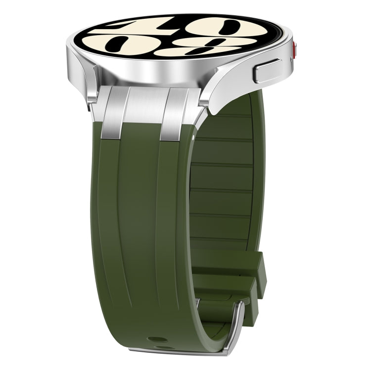 For Garmin Forerunner 265 22mm Quick Release Silver Buckle Royal Silicone Watch Band(Olive Green) - free shipping - PMC TechLife - Order now!