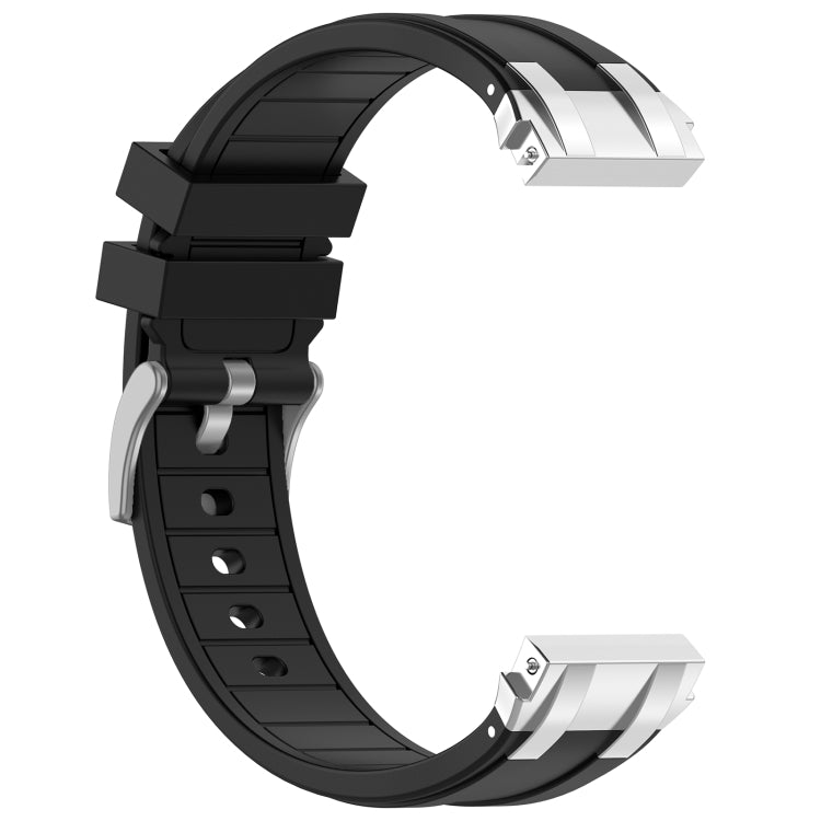 For Garmin Vivoactive 4 22mm Quick Release Silver Buckle Royal Silicone Watch Band(Black) - free shipping - PMC TechLife - Order now!