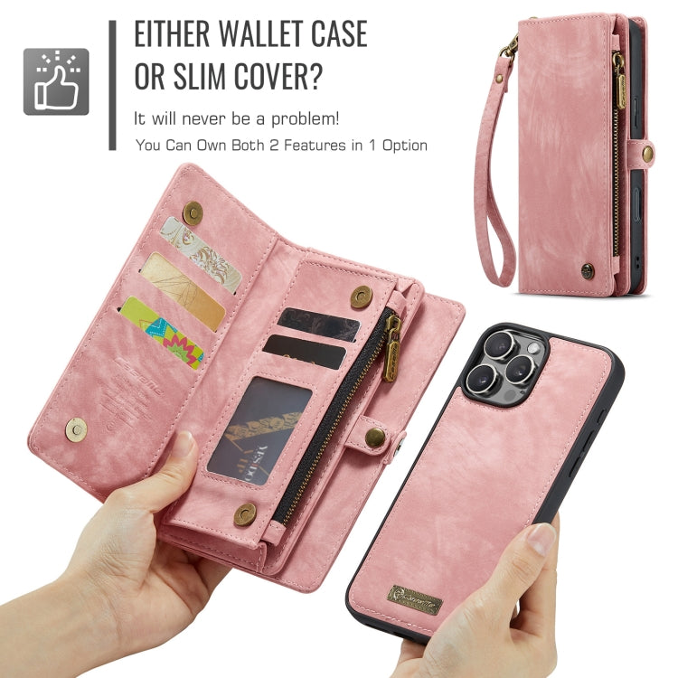 For iPhone 16 Pro Max CaseMe 008 Detachable Multifunctional Leather Phone Case(Pink) - free shipping - PMC Jewellery - Order now!