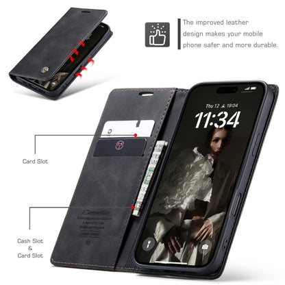 For iPhone 16 CaseMe 013 Multifunctional Horizontal Flip Leather Phone Case(Black) - iPhone 16 Cases by CaseMe | Online Shopping South Africa | PMC Jewellery | Buy Now Pay Later Mobicred