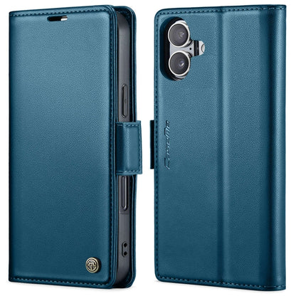 For iPhone 16 CaseMe 023 Butterfly Buckle Litchi Texture RFID Anti-theft Leather Phone Case(Blue) - iPhone 16 Cases by CaseMe | Online Shopping South Africa | PMC Jewellery | Buy Now Pay Later Mobicred