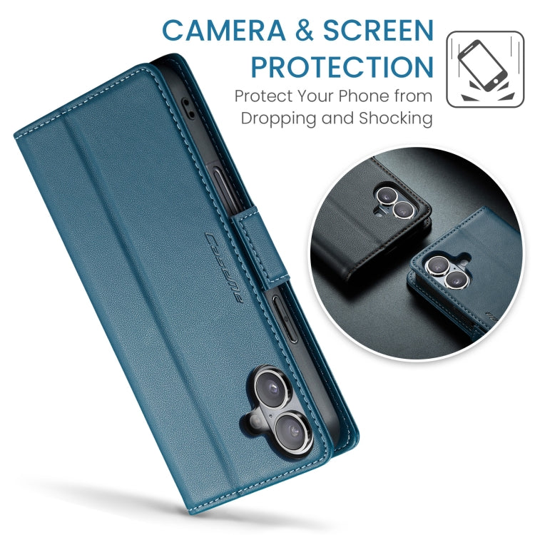 For iPhone 16 CaseMe 023 Butterfly Buckle Litchi Texture RFID Anti-theft Leather Phone Case(Blue) - iPhone 16 Cases by CaseMe | Online Shopping South Africa | PMC Jewellery | Buy Now Pay Later Mobicred