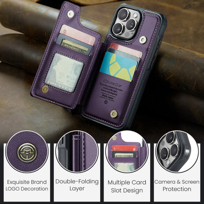 For iPhone 16 Pro Max CaseMe C22 Card Slots Holder RFID Anti-theft Phone Case(Purple) - iPhone 16 Pro Max Cases by CaseMe | Online Shopping South Africa | PMC Jewellery | Buy Now Pay Later Mobicred