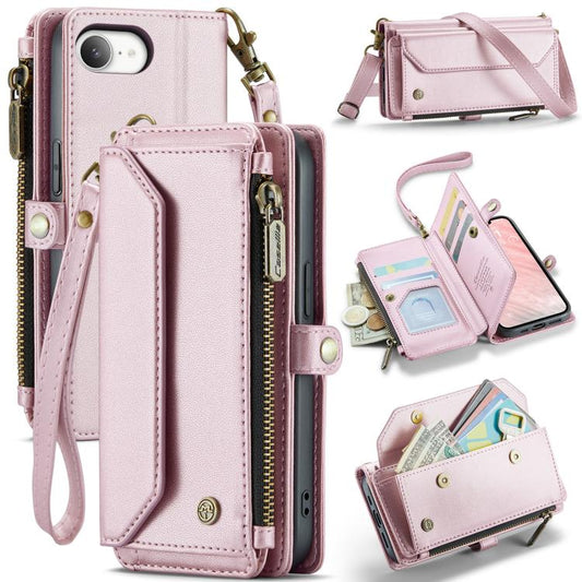 For iPhone 16e CaseMe C36 Card Slots Zipper Wallet RFID Anti-theft Leather Phone Case(Pink) - iPhone 16e Cases by CaseMe | Online Shopping South Africa | PMC Jewellery | Buy Now Pay Later Mobicred