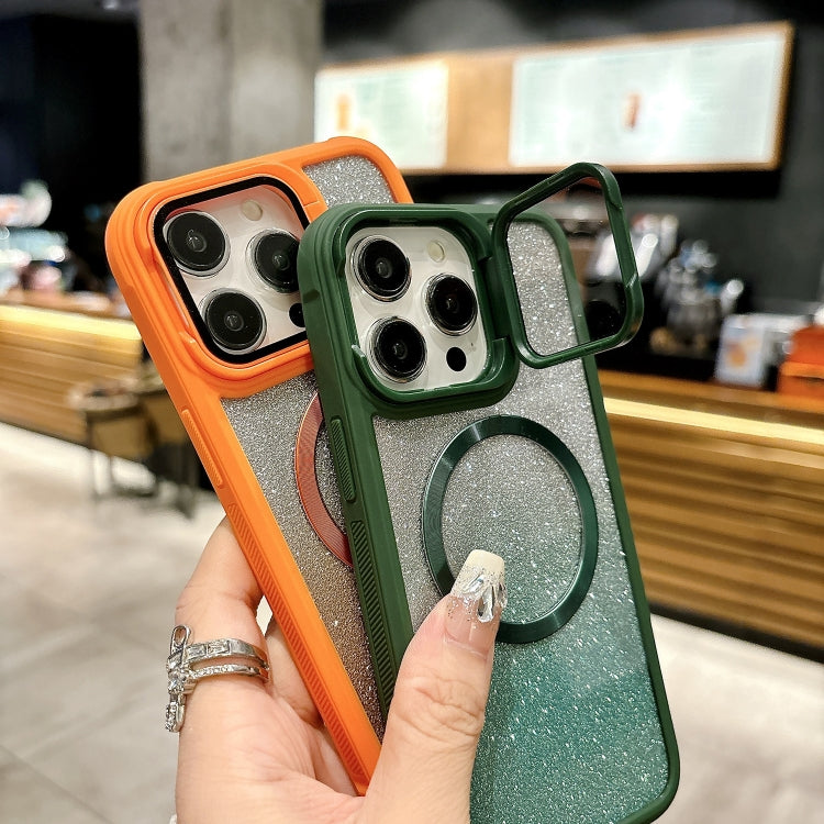 For iPhone 16 Plus CD-grain Gradient Glitter Magsafe Acrylic Hybrid TPU Phone Case(Green) - iPhone 16 Plus Cases by PMC TechLife | Online Shopping South Africa | PMC TechLife | Buy Now Pay Later Mobicred