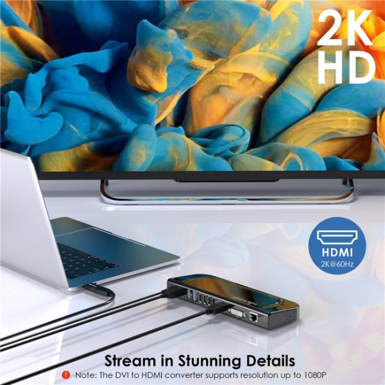 WAVLINK UG49DK4 Universal Laptop Docking Station Dual Monitor Supports DVI / HDMI / VGA(UK Plug) - USB 3.0 HUB by WAVLINK | Online Shopping South Africa | PMC Jewellery | Buy Now Pay Later Mobicred