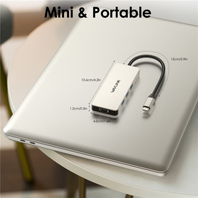WAVLINK UHP3416 7-in-1 PD100W Charging SD / TF Card Reader 4K HD Type-C Docking Station(Silver) - free shipping - PMC Jewellery - Order now!