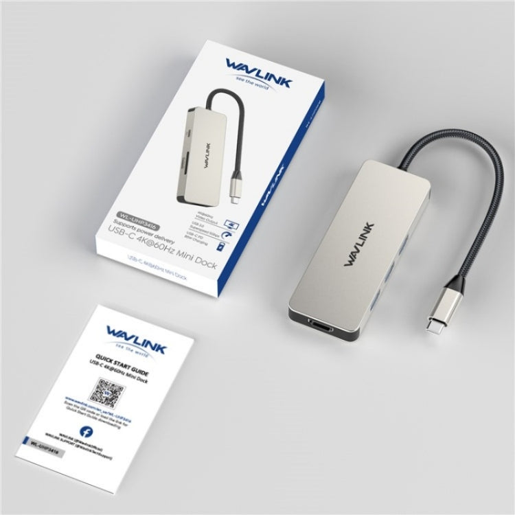 WAVLINK UHP3416 7-in-1 PD100W Charging SD / TF Card Reader 4K HD Type-C Docking Station(Silver) - USB HUB by WAVLINK | Online Shopping South Africa | PMC Jewellery | Buy Now Pay Later Mobicred