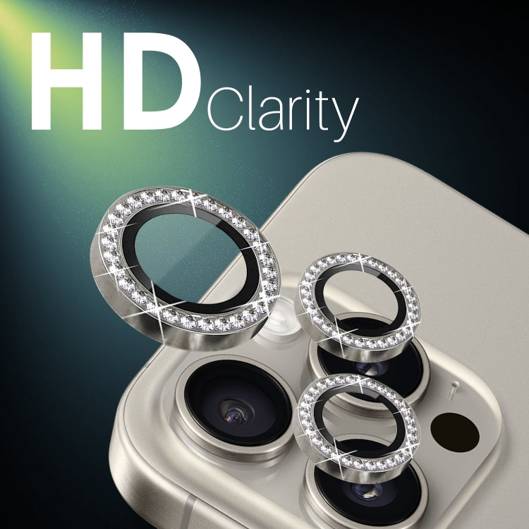 For iPhone 16 Pro / 16 Pro Max NORTHJO Rhinestone Camera Lens Protector Tempered Glass Metal Ring Film(Natural) - free shipping - PMC Jewellery - Order now!