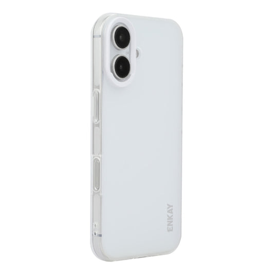 For iPhone 16 ENKAY Hat-Prince Translucent Matte TPU Soft Phone Case(White) - iPhone 16 Cases by ENKAY | Online Shopping South Africa | PMC Jewellery | Buy Now Pay Later Mobicred