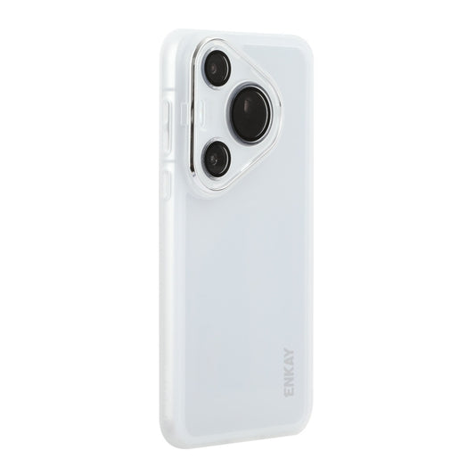 For Huawei Pura 70 Pro / 70 Pro+ ENKAY Hat-Prince Translucent Matte TPU Phone Case with Lens Film(White) - Huawei Cases by ENKAY | Online Shopping South Africa | PMC Jewellery | Buy Now Pay Later Mobicred