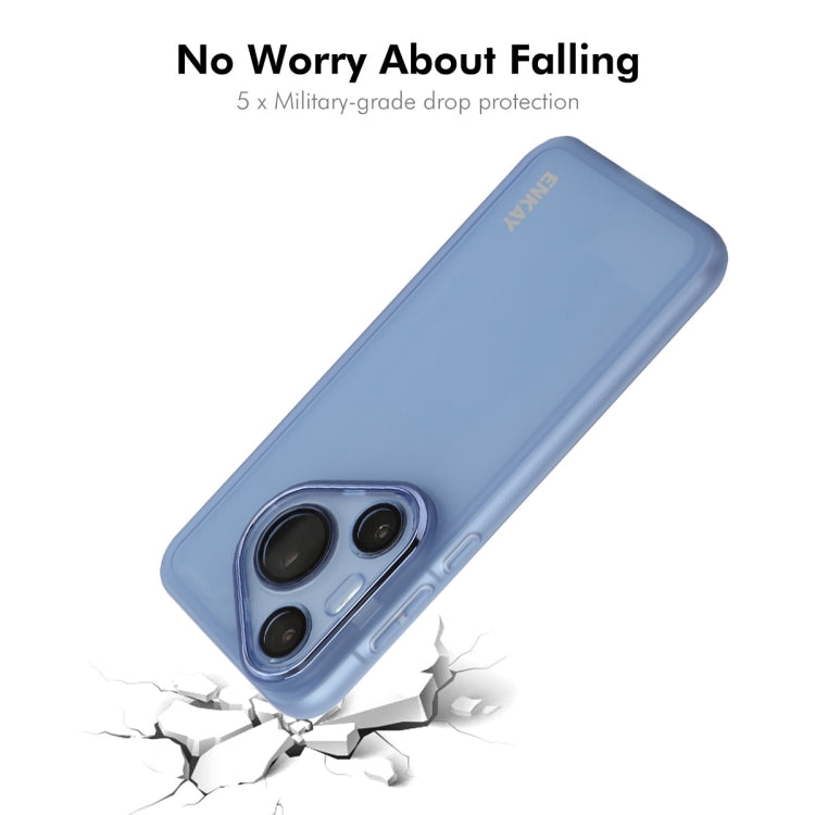 For Huawei Pura 70 Pro / 70 Pro+ ENKAY Hat-Prince Translucent Matte TPU Phone Case with Lens Film(Blue) - Huawei Cases by ENKAY | Online Shopping South Africa | PMC Jewellery | Buy Now Pay Later Mobicred