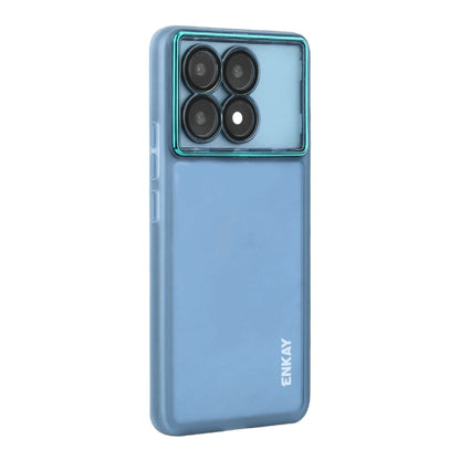 For Redmi K70 Ultra ENKAY Hat-Prince Translucent Matte TPU Phone Case with Lens Film(Blue) - Xiaomi Cases by ENKAY | Online Shopping South Africa | PMC Jewellery | Buy Now Pay Later Mobicred