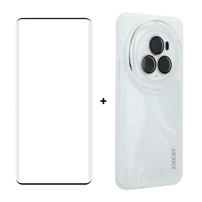 For Honor Magic6 Pro ENKAY Hat-Prince Translucent Matte TPU Phone Case with Lens Film + 3D Hot Bending Film(White) - Honor Cases by ENKAY | Online Shopping South Africa | PMC Jewellery | Buy Now Pay Later Mobicred