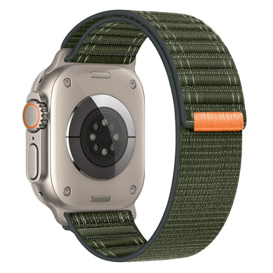 For Apple Watch Ultra 49mm Sea Wave Nylon Hook and Loop Fastener Watch Band(Army Green) - Watch Bands by PMC Jewellery | Online Shopping South Africa | PMC Jewellery | Buy Now Pay Later Mobicred