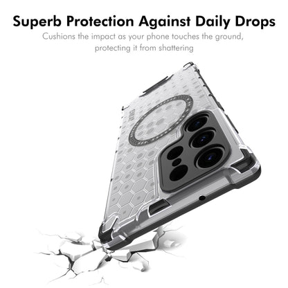 For Samsung Galaxy S24 Ultra 5G ENKAY Hat-Prince Honeycomb MagSafe Shockproof Phone Case with 0.18mm Film(Grey) - Galaxy S24 Ultra 5G Cases by ENKAY | Online Shopping South Africa | PMC Jewellery | Buy Now Pay Later Mobicred