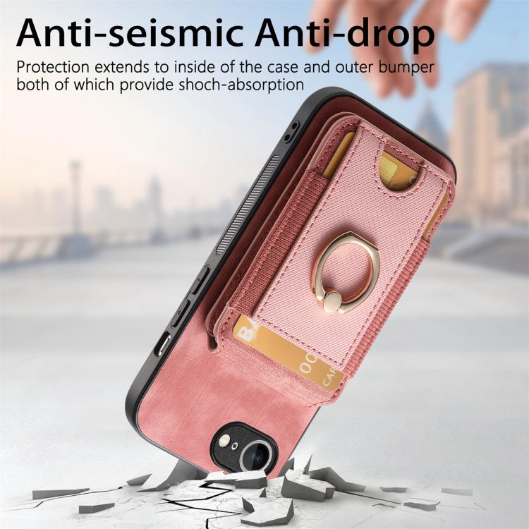 For iPhone 16e Retro Splitable Magnetic Stand Card Bag Leather Phone Case(Pink) - iPhone 16e Cases by PMC TechLife | Online Shopping South Africa | PMC TechLife | Buy Now Pay Later Mobicred