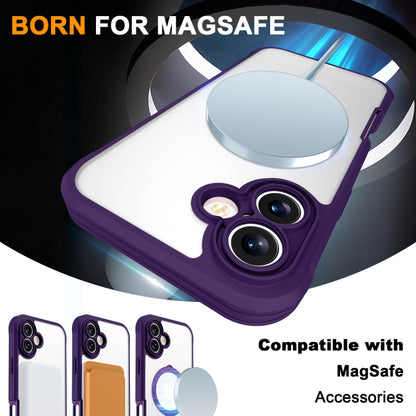 For iPhone 16 Skin Feel MagSafe Holder 360 Full Body Phone Case(Purple) - iPhone 16 Cases by PMC Jewellery | Online Shopping South Africa | PMC Jewellery | Buy Now Pay Later Mobicred