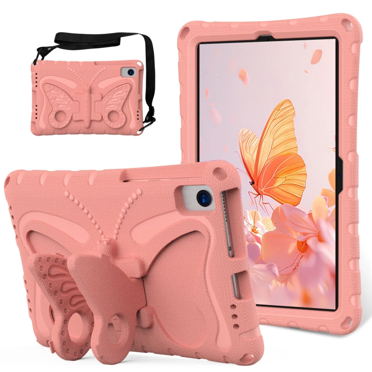 For Lenovo Tab M10 Plus TB-X606F 10.3 Butterfly Bracket EVA Shockproof Tablet Case(Pink Orange) - Lenovo by PMC TechLife | Online Shopping South Africa | PMC TechLife | Buy Now Pay Later Mobicred